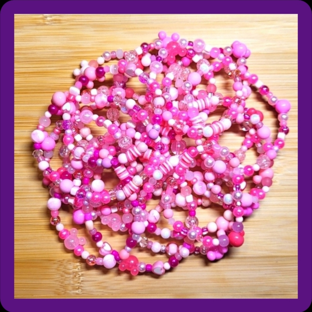 Pink Minnie Mouse Friendship Bracelet